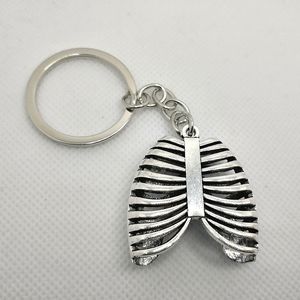 🧁 3/$30 Silver Ribcage Anatomy Keychain NEW
